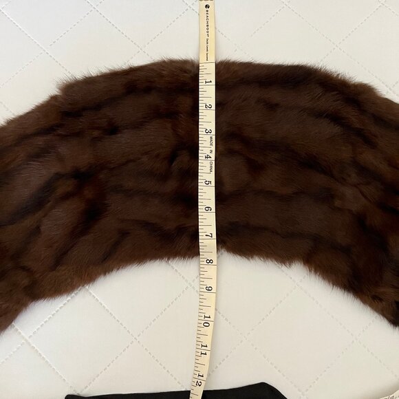 Mink Fur Collar - Brown and Black Colour - Authentic - Picture 14 of 17